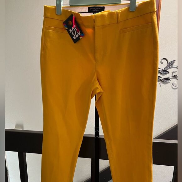 Banana Republic Vibrant Yellow Trousers NWOT #DP328 - Picture 1 of 8